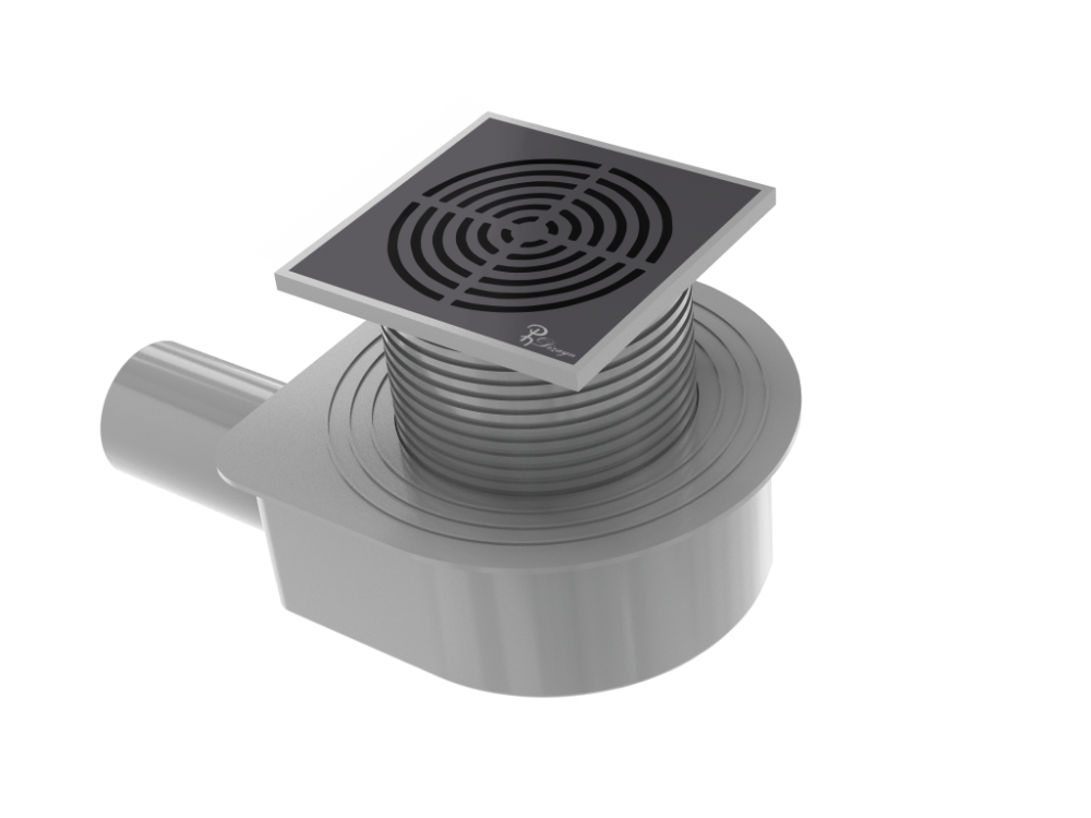 Душевой трап SMART DESIGN 15x15 cm, нерж.сталь ЧЕРНЫЙ