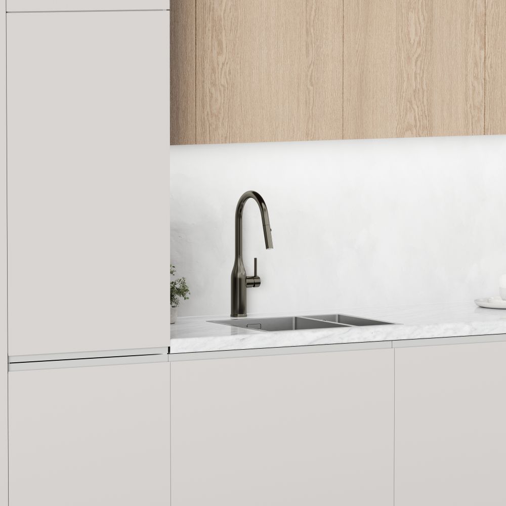 Смеситель для кухни Sancos SC4002GG c вытяжным и поворотным изливом, вакуумное напыление (PVD-покрытие), вороненая сталь — фото 7