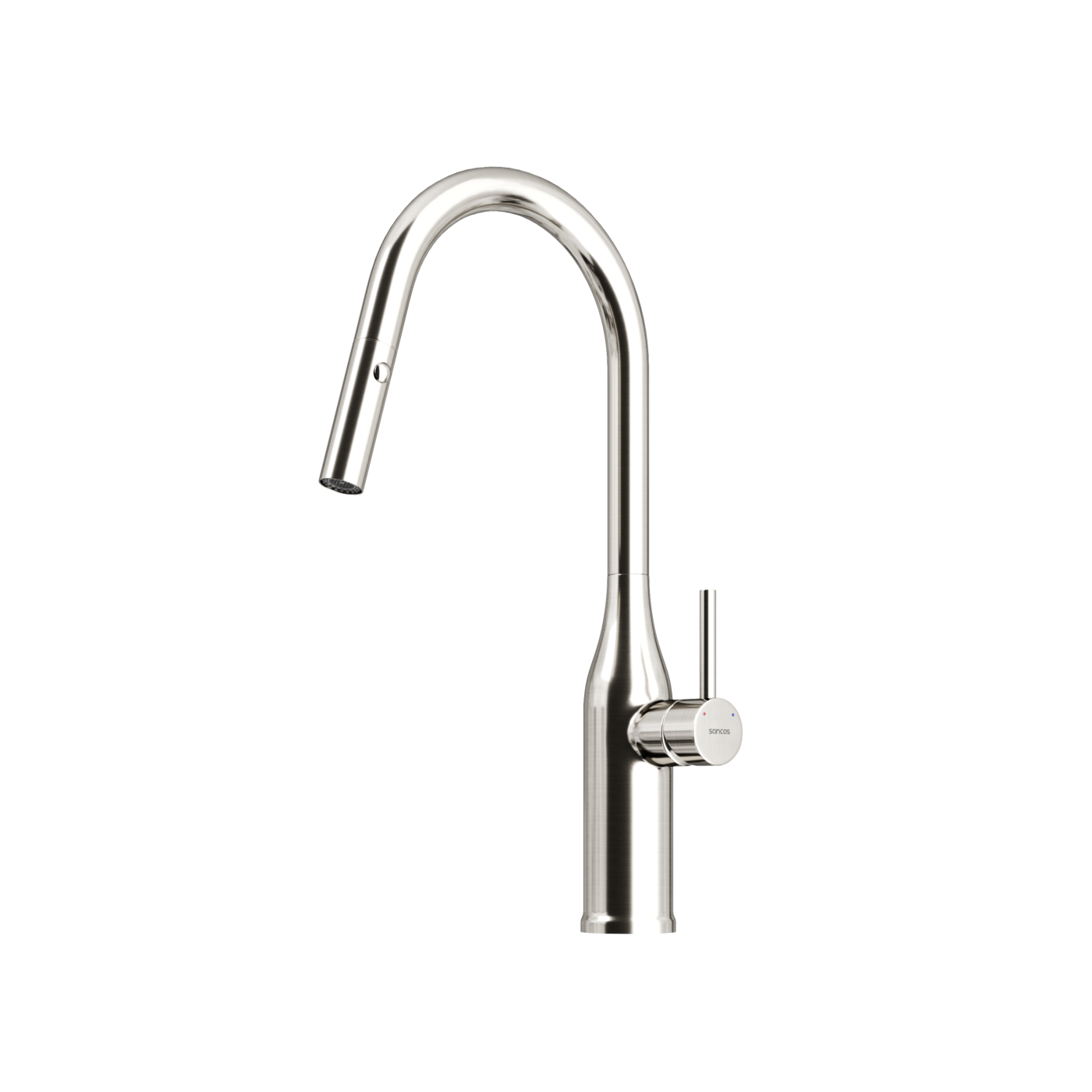 Смеситель для кухни Sancos SC4002BNG c вытяжным и поворотным изливом, нержавеющая сталь