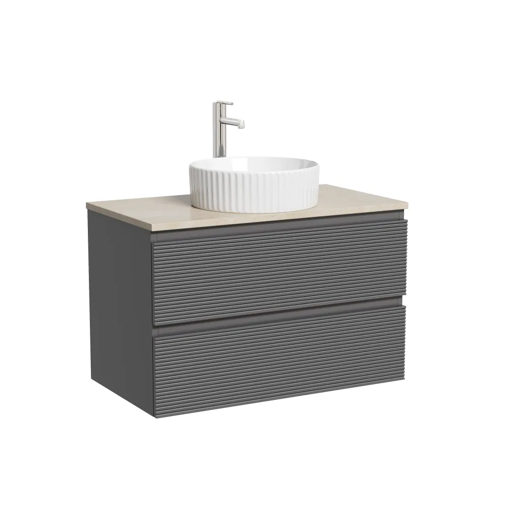 Тумба под столешницу Sancos Фолк (Folk) FL80GS 80x45x50 темный серый (grey soft) — фото 7