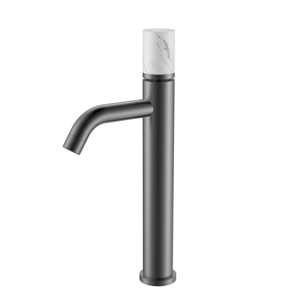 Смеситель STICK для умыв.выс.SHINE GUN METAL MARBLE WHITE_Комплект