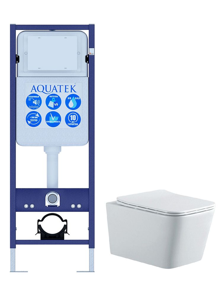 SET AQUATEK ЛИБРА N- INS17 (рама AQUATEK Standard INS-0000017(без клавиши и крепежа)+унитаз ЛИБРА New AQ0530N-00 с тонким сиденьем soft-close