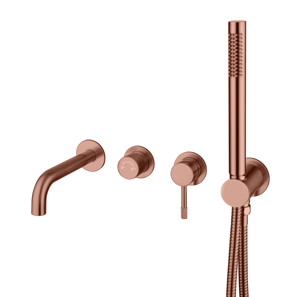 Смеситель встроенный + ручной душ + излив Uno Copper Brushed