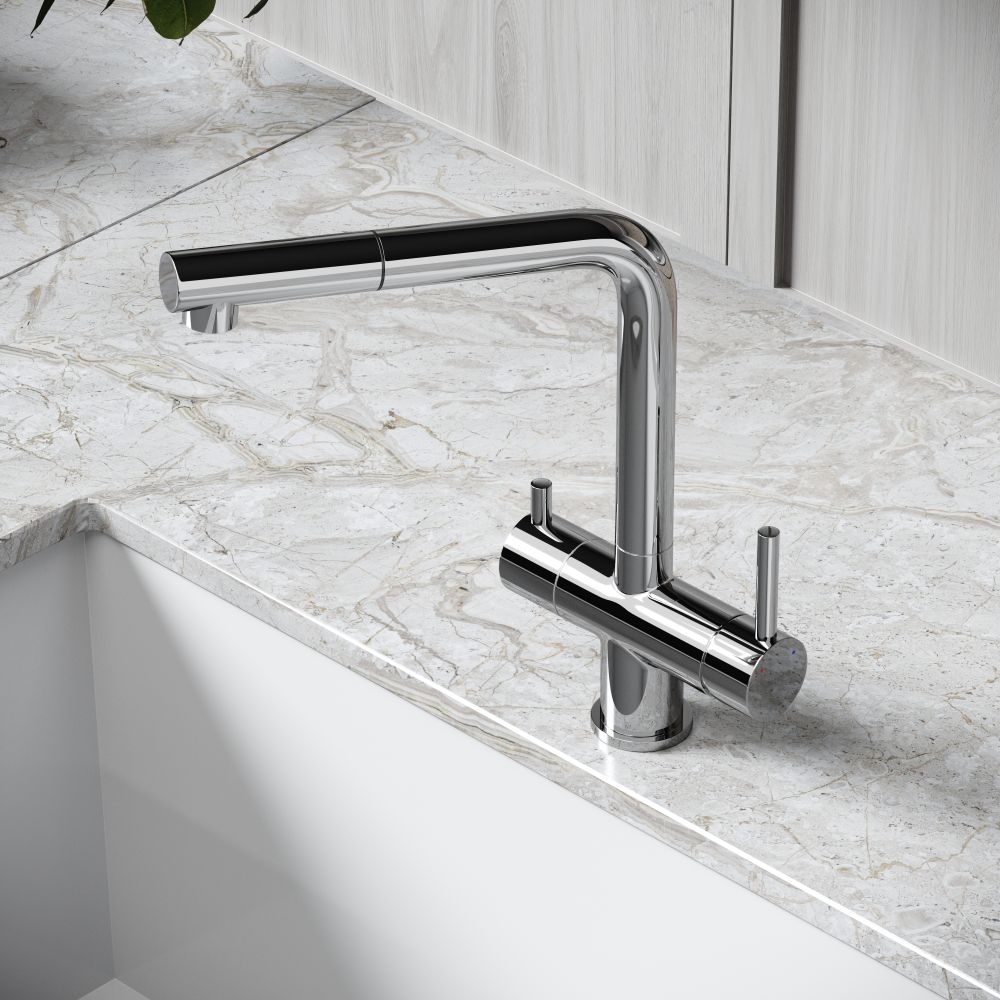 Смеситель для кухни Sancos SC4015CH с поворотным и вытяжным изливом, c краном для фильтрованной воды, хром — фото 8