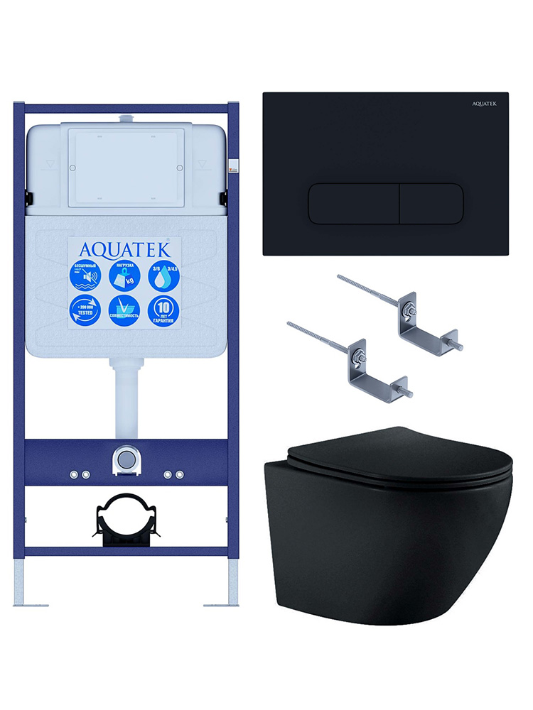 SET AQUATEK ЕВРОПА MB-017 4в1 (рама AQUATEK Standard INS-0000012+KKI-0000002+KDI-0000017+унитаз ЕВРОПА AQ1901-MB с тонким сиденьем soft-close)