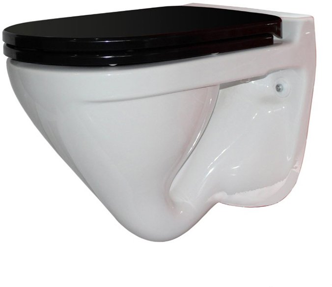 ATTICA COLOR BLACK Подвесной унитаз c сиденьем из дюропласта, системой soft close, clip up