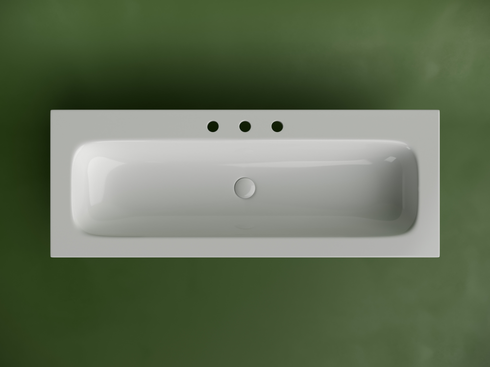 Раковина накладная мебельная Ceramicanova Грация (Grace) прямоугольная 1210x457x137 с тремя отверстиями под смеситель цвет белый CN7024 — фото 3