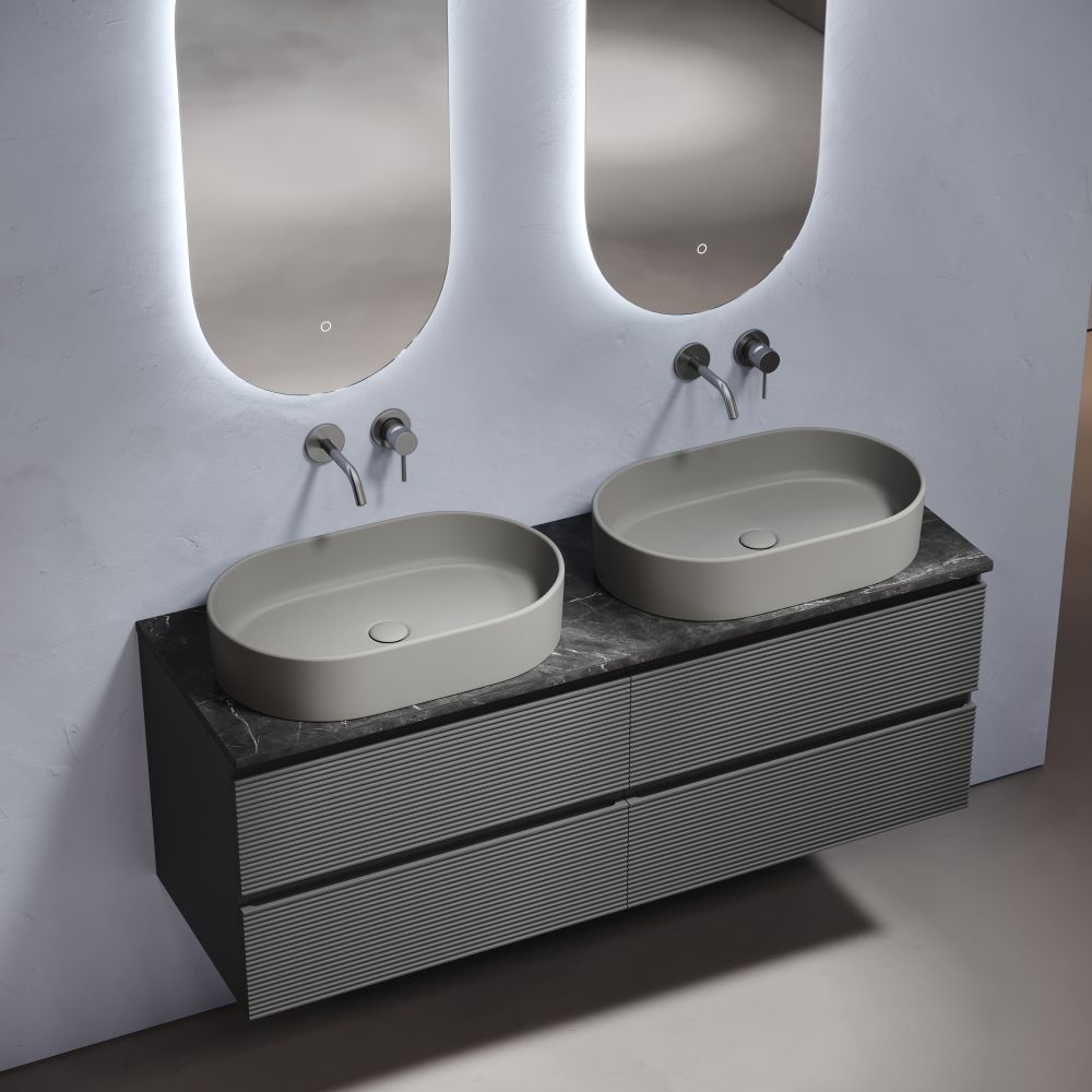 Тумба под столешницу Sancos Фолк (Folk) FL70GS 70x45x50 темный серый (grey soft) — фото 18