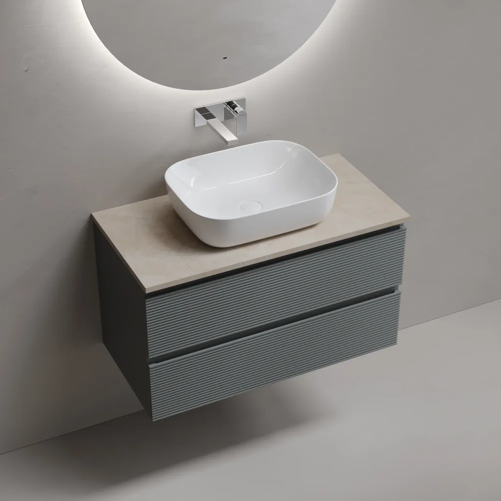 Тумба под столешницу Sancos Фолк (Folk) FL90GS 90x45x50 темный серый (grey soft) — фото 12