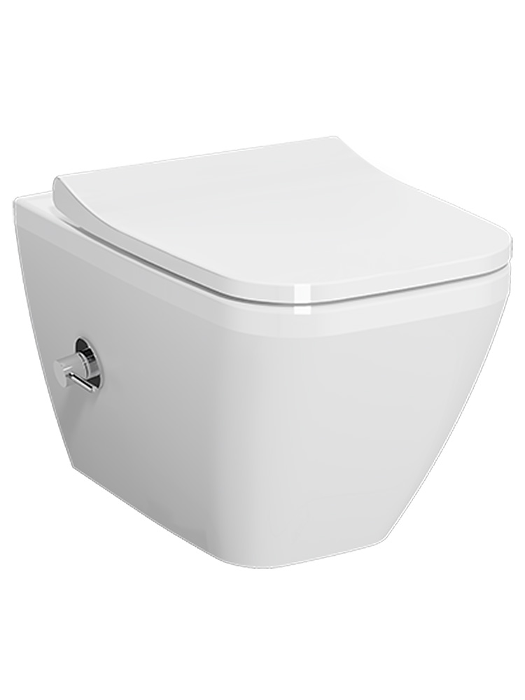 7082B003-7209 Подвесной унитаз Integra Square 54 см, безободковый с функцией биде и встроенным смесителем (НУЖНА КРЫШКА 191-003-009, 810-003-009)