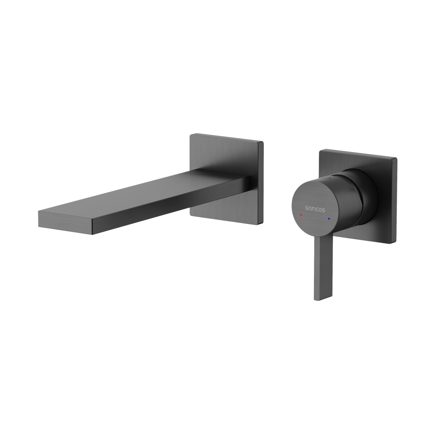 Смеситель для раковины Sancos Linn SC9021GG встраиваемый, с внутренней частью, вакуумное напыление (PVD-покрытие), вороненая сталь
