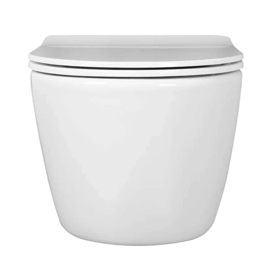 AQ1253W-00 БЕТТА Унитаз подвесной безободковый 531*360*344мм, тонкое сиденье с механизмом плавного закрывания, крепеж — фото 6