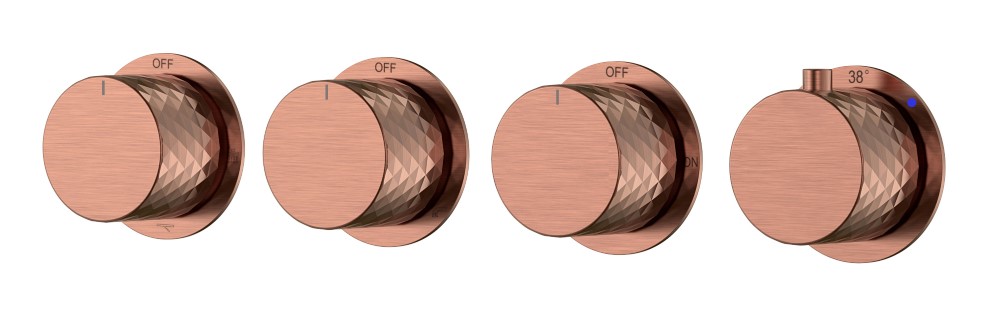 Смеситель встроенный с термостатом STICK DIAMOND COPPER BRUSHED 5-проходной
