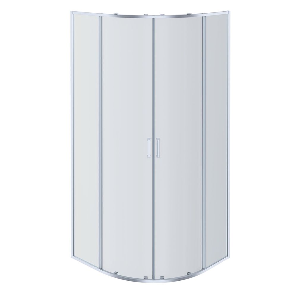 AQ ARI RO 08020CH Душевой уголок 1/4 круга, двери раздвижные 800x800x2000, профиль хром, стекло прозрачное (AQNAA2142-80) (ПРОДАЕМ ИЗ НАЛИЧИЯ)