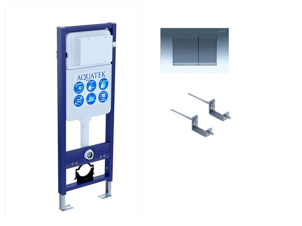 SET_17.10.02 Aquatek Монтаж рама для подв унитаза INS-0000017 +панель KDI-0000010 +крепеж KKI-0000002