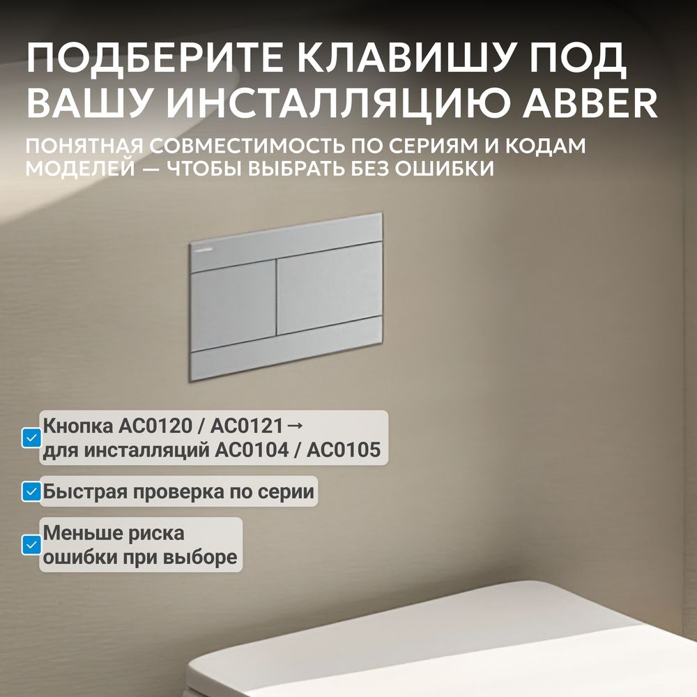 Кнопка смыва ABBER AC0127MCH матовый хром — фото 2