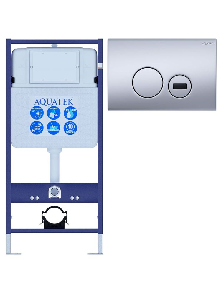 INSE-0000001.36 Aquatek Sensor SET Standart 50 Монтаж рама для подв унитаза1130*500*100 + звукоизоляционная прокладка + панель смыва KDIS-0000036