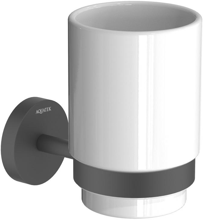 AQ4604MB БЕТТА стакан с держателем, матовый черный