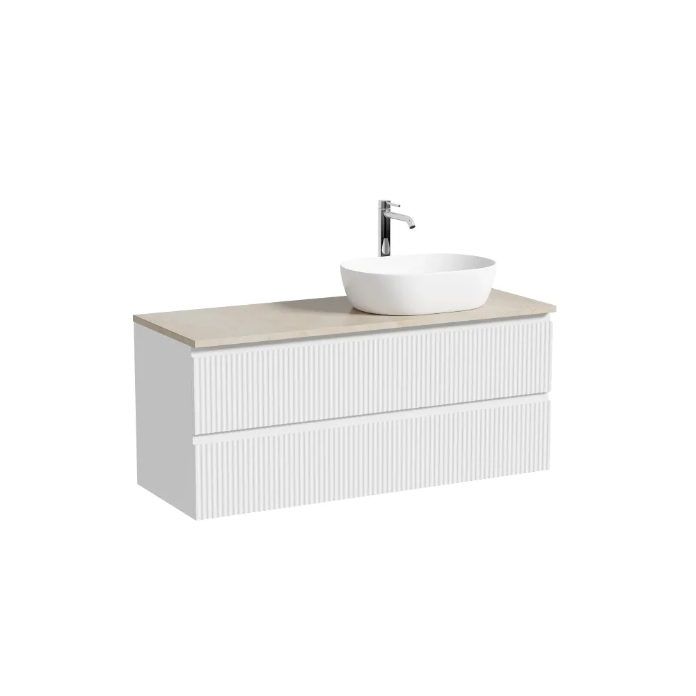 Тумба под столешницу Sancos Сноб Р / Snob R SNR120RW 119,5x44,5x50 бежевый матовый / beige soft — фото 7