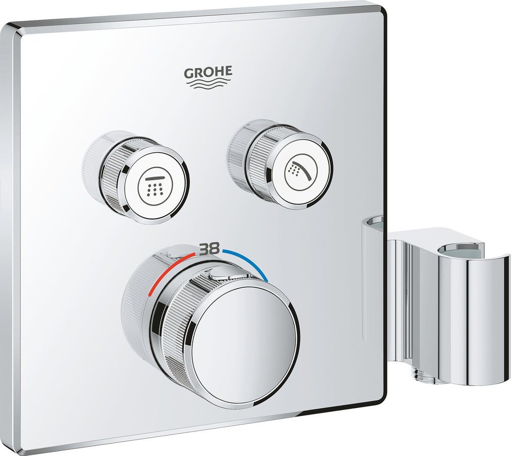 29125000 Grohtherm SmartControl Внешняя часть термостатического смесителя на 2 выхода со встроенным держателем ручного душа, хром