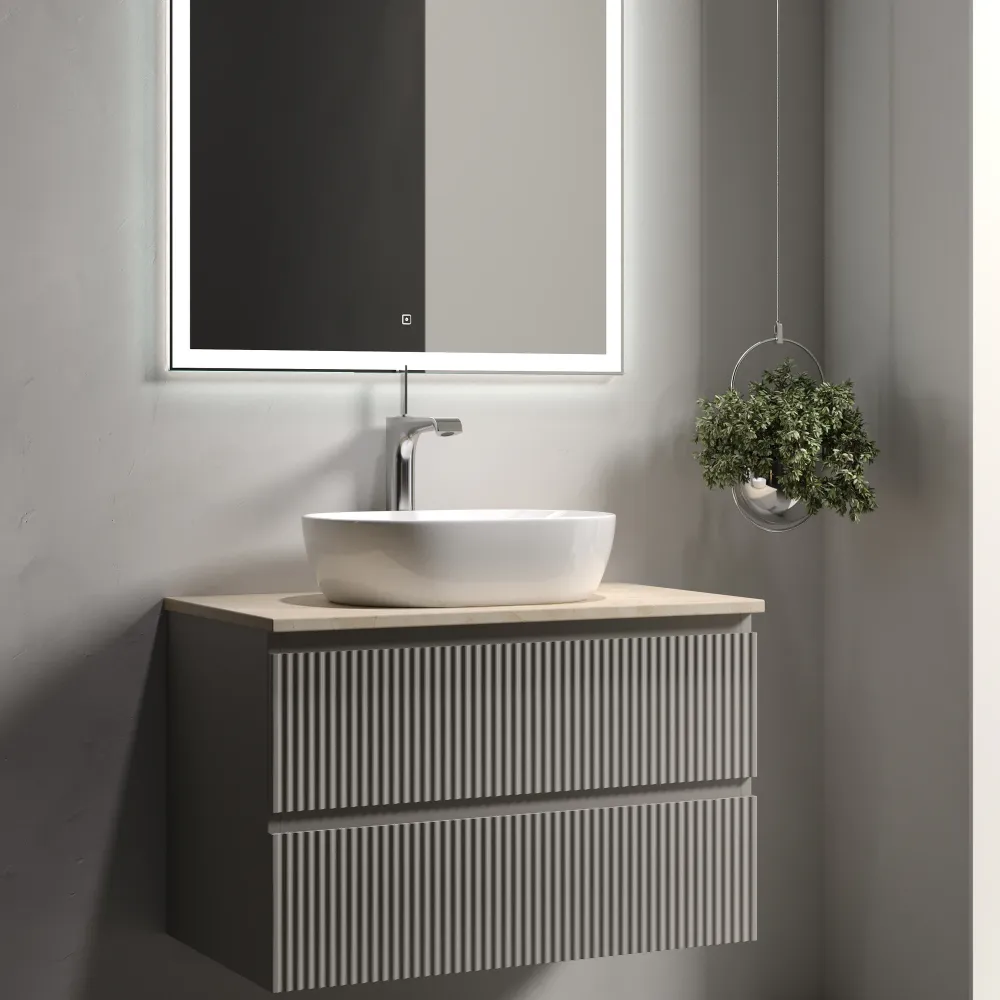 Тумба под столешницу Sancos Сноб Р / Snob R SNR80CE 79x44,5x50 бежевый матовый / beige soft — фото 17