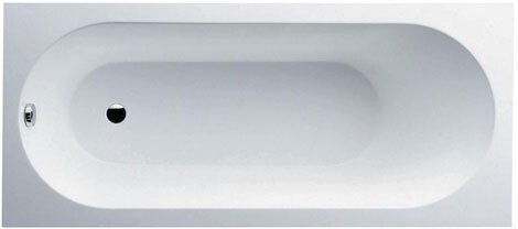 UBQ 180 OBE 2V-01 OBERON Solo Ванна 180x80, с ножками, белая, материал кварил Quaryl®, вкл. сверло для перелива