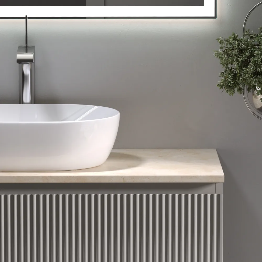Тумба под столешницу Sancos Сноб Р (Snob R) SNR100CE 100x45x50 бежевый матовый (beige soft) — фото 14