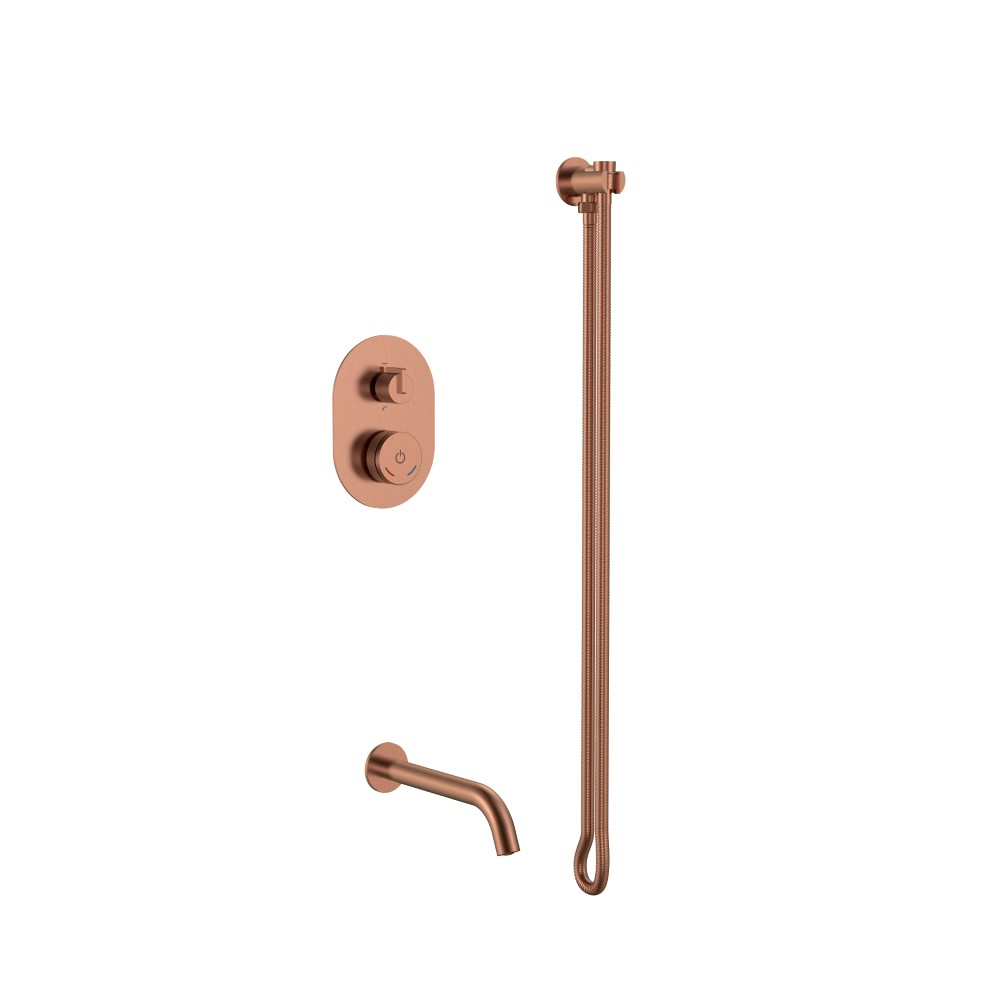 Смеситель встроенный + излив + держатель лейки + шланг TECH Copper Brushed