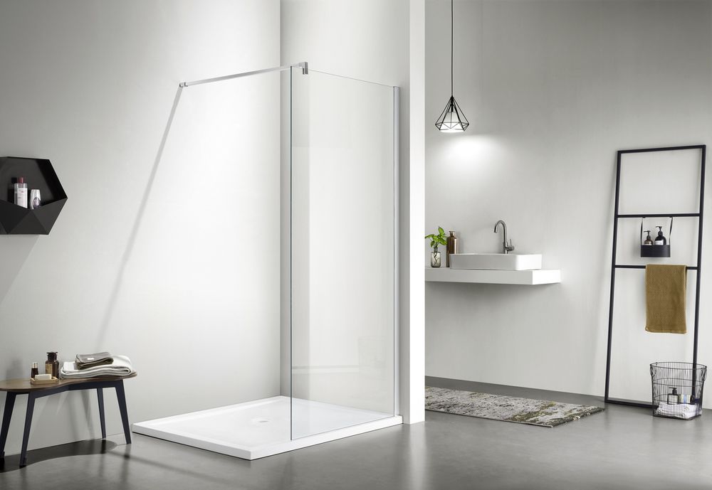 AQ WIW 07020CH Душевая перегородка Walk in с держателем 700x2000 профиль хром, стекло прозрачное ПРОДАЕМ ИЗ НАЛИЧИЯ